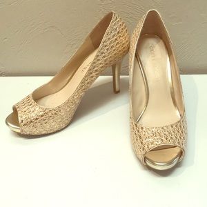 Sparkly Gold Dress Heel -4 inch heel